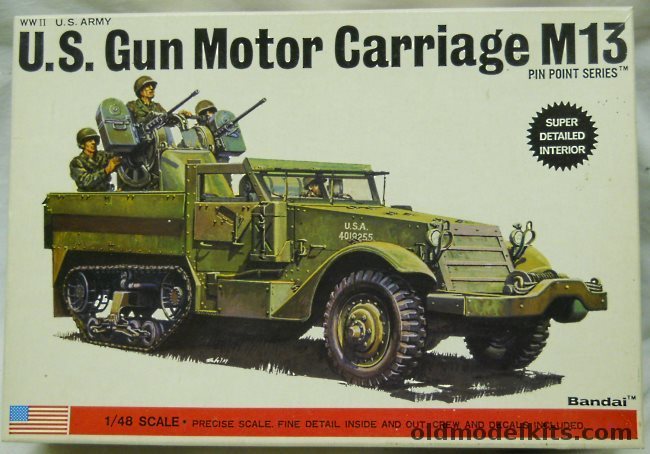 Bandai 1/48 US Gun Motor Carriage M13 Half Track, 8283 plastic model kit